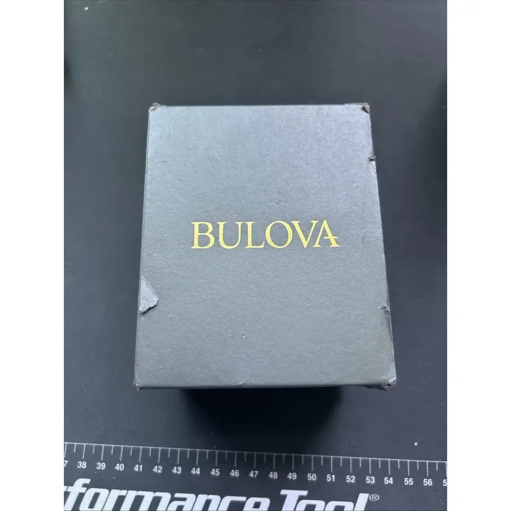 Bulova Black Dial Silver Case And Band Women’s Quartz Watch ( With Box)
